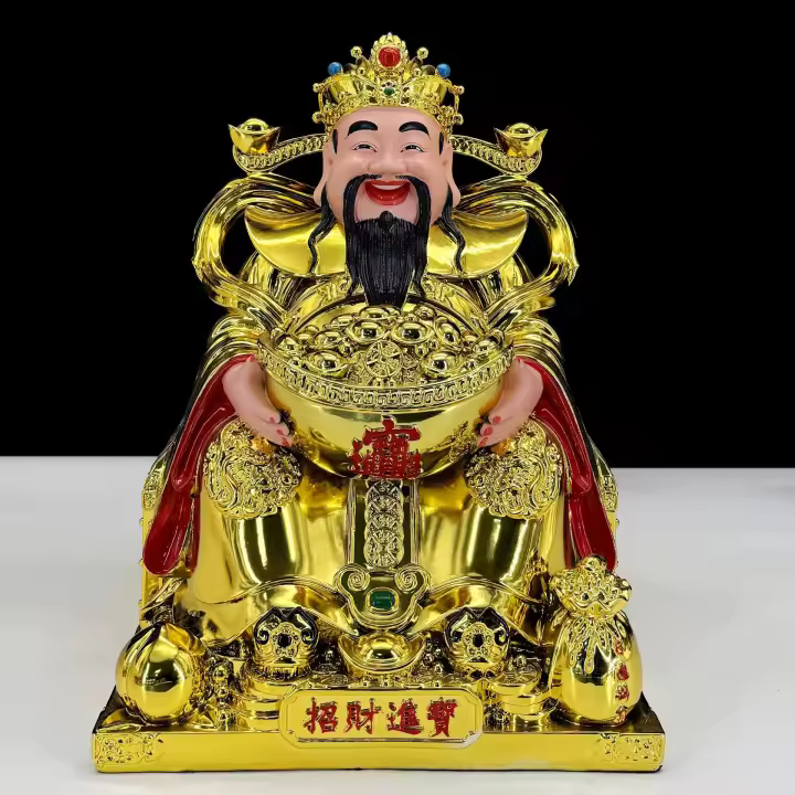 Estatua de Buda con ropa roja para el hogar, llamada para la literatura, oferta de hogar, apertura de tienda, decoración del Dios de la riqueza - 1