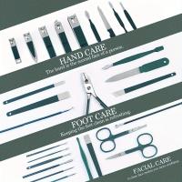 Juego de cortaúñas verde de 30 piezas, kit de manicura, cortador de uñas de acero inoxidable, tijera, cutículas, herramientas de pedicura, viaje - details 2