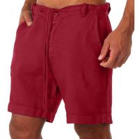 Pantalones cortos de playa de algodón y lino para hombre, pantalones cortos sueltos de verano de moda sólida para hombre - details 4