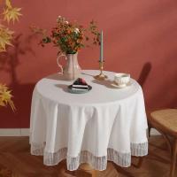 Mantel circular elegante Ence edge, tela de algodón, decoración de mesa de fiesta de cocina, anti piscina, lavable a máquina - details 13