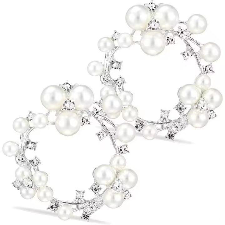 1 par de clips para zapatos de novia de cristal perlado, decoración DIY - 1