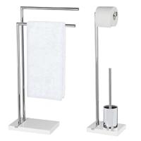 Wenko Stand WC-Garnitur Noble - WC-Bürstenhalter, Stahl, 20 x 74 x 15 cm, cromado/blanco - details 4