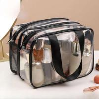 Bolsa de almacenamiento para lavado de baño, maquillaje, separación en seco y húmedo, resistente al desgaste, impermeable, transparente, Simple, de doble capa - details 0