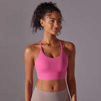 Hamidou Top deportivo para mujer, chaleco Yuga colgante con cuello, decoración triangular, Top deportivo con espalda bonita, Top corto a prueba de golpes para reunión - details 12