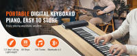 SucceBuy Piano enrollable de 88 teclas: 128 ritmos, 128 tonos, recargable, LED, 5 puertos, para todas las edades - details 0