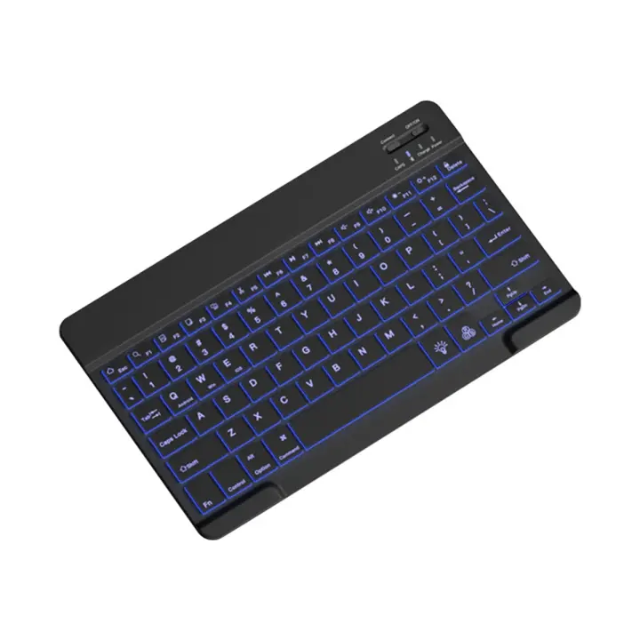 Teclado retroiluminado de 10 pulgadas, miniteclado silencioso portátil Bluetooth para teléfonos móviles, tabletas y portátiles, teclado inalámbrico B - 1