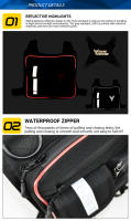 MOTOCENTRIC-Bolsa de pecho para motociclismo Unisex, impermeable, para Motocross, de alta capacidad, reflectante nocturno - details 1