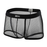 Sexy Mesh Boxer Hombre Ropa Interior Ver A Través Transparente Ropa De Noche De Cintura Baja Bóxer Calzoncillos Calzoncillos - details 7