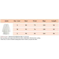 OUWU- 2025 Primavera Mujer Blanco Nuevo Vestido De Manga Larga Algodón Encaje Costura Mini Vestido Casual Playa Mujer Vestidos - details 0