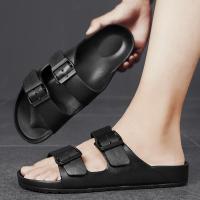 Zapatillas deslizantes suaves ajustables de verano para hombre, zapatillas planas de EVA, zapatillas antideslizantes ligeras, envío triangular - details 8