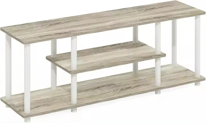 Soportes de TV de entretenimiento de 3 niveles Nogal/Negro - 1