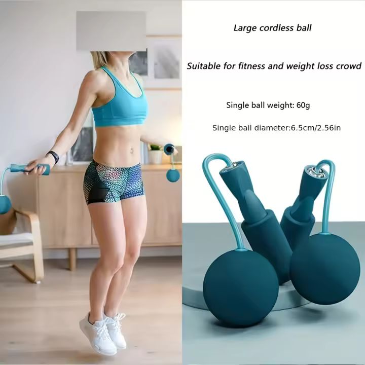 1Pcs Cordless Jump Rope With Heavy Balls For Sports Fitness Training Bodybuilding Exercise - 1