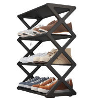 Zapatero independiente de 4 niveles, resistente, ahorro de espacio, estante de zapatos de acero plástico para armario de entrada y dormitorio - details 4