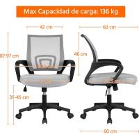 Silla de Oficina Ergonómica Transpirable, Ajustable en Altura, Soporte Lumbar, Giratoria para Max 136 KG - details 29