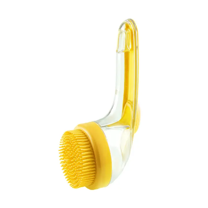 Dispensador de champú para perros y mascotas, cepillo para masaje de gatos, peine para el cuidado, cepillo de ducha para bañarse, cerdas de silicona suaves - 1