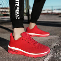 Zapatillas de correr con cámara de aire para hombre y mujer, zapatos informales a la moda, color rojo, para caminar al aire libre y gimnasio - details 19