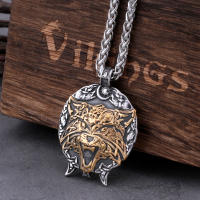 Collar Vikingo Vintage Odin Lobo Para Hombres Amuleto Nórdico Celta Joyería Scandinava De Acero Inoxidable Moda Regalo - details 0