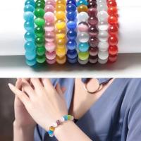 Cuentas de 10mm, regalo Feng Shui, pulsera de piedra de ojo de gato Natural para mujer, amuleto de buena suerte hecho a mano, joyería - details 0