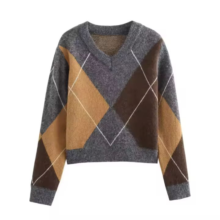 2024 Otoño/Invierno nueva ropa de mujer sual moda adelgazante multi talentoso cuello de guisante manga larga - 1