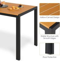 Mesa de comedor para exteriores para 6 personas, rectangular, de metal de aluminio, resistente a todo tipo de clima, mesa de patio con listones de 110x70x73 cm para terraza, patio trasero, césped y jardín - details 21