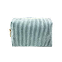 Bolso De Maquillaje Para Viaje Organizador De Cosméticos De Corduroy Para Mujeres Estuche De Belleza Portátil De Cierre De Cremallera - details 20