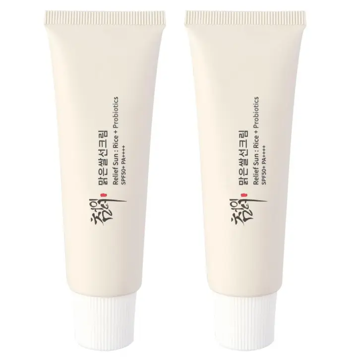 + Relief Sun Organic SPF50, Probióticos SPF50+ Protector solar de arroz PA++++ coreano para todo tipo de piel y protección UV (2PCS * 50ml) - 1