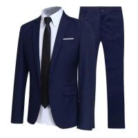 Conjunto de Traje de Negocios Delgado Color Sólido, Cuello Abierto, Traje de Oficina y Boda - details 6