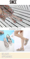 Nuevas sandalias de cuero para mujer, zapatos deportivos de tacón inclinado, velcro ligero de gran tamaño para mujer - details 10
