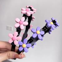 Horquilla coreana con flequillo doble, diadema con flores coloridas de princesa, aro de pelo ondulado para niños, diadema trenzada Kawaii con dientes para fiesta - details 12