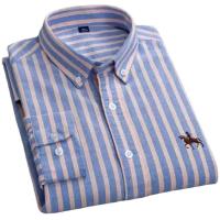 hombre manga larga ropa hombre S~7XL 100% algodón puro Camisa giratoria Oxford de manga larga para hombre Ocio de negocios Bolsillo bordado Slim Fit Estilo de botón Suave Med - details 26