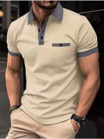 Gran venta de verano de polos de manga corta para hombre con botones a juego de color deportivo. - details 6