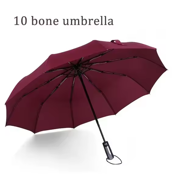 Paraguas plegable automático a prueba de viento para mujer, grande e impermeable con tono negro, 10K - 1