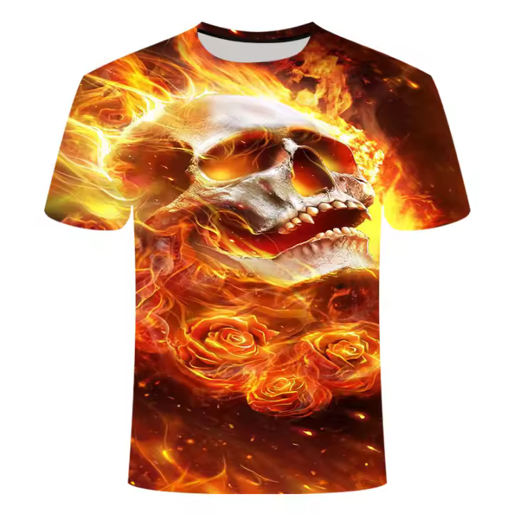 2025 Camiseta 3d de manga corta para hombre, ropa de moda de manga larga, ropa de Color - 1