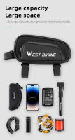 WEST BIKING-bolsa impermeable para cuadro delantero de bicicleta, con logotipo reflectante, para tubo superior de MTB, almacenamiento multicapa, accesorios para ciclismo - details 4