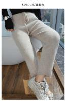 Pantalones de Cachemira para Mujer Otoño-Invierno Cintura Alta, Color Sólido, Estilo Casual, Ajuste Suelto, Pantalones de Punto para Exteriores - details 11