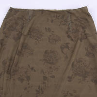 BUNO-falda de malla Vintage Floral para mujer, faldas largas informales ajustadas transparentes de cintura media, moda de otoño y primavera 2025 - details 6