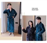 Batas cálidas de invierno para hombre y mujer, bata de lana esponjosa, ropa de dormir larga, bata de baño peluda para Hotel y Spa - details 6