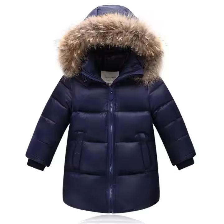 Chaqueta de Abrigo de Plumífera Invernal Nature Fur Abrigo Exterior Engrosado para Niños - 1