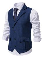 Chaleco elegante en espiga para hombre, para banquetes de negocios y bodas, chaleco informal elegante y cómodo para hombre - details 7