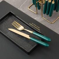 Productos mango de cerámica cuchillo principal tenedor cuchara vajilla occidental de acero inoxidable conjunto con caja de regalo de 24 piezas - details 17