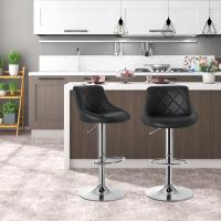 Taburete de Bar con Resalto Juego de 2, Ajuste de Altura Continuo, Acero Cromado, Antideslizante, Cuero Sintético Fácil de Cuidado, Almohadilla Bien Acolchada Blanco - details 8