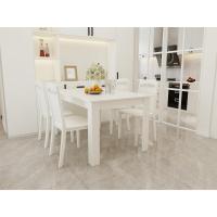 Comedor, Modelo Denver, para salón, Cocina, Acabado Blanco y Cambria, Dimensiones 138 (Largo) x 90 (Ancho) x 75 (Alto) (Blanco/Madera) - details 11