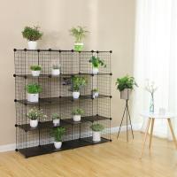 Estantería de Almacenamiento con 16 Compartimentos, Mueble de Metal ilustres, Armario, Organizador, Color Negro LPI44H - details 7