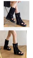 Botas extraíbles de dos usos, botas altas de mujer con punta cuadrada francesa, hebilla de cinturón, pantalones, botas delgadas retro, botas largas y frescas. - details 8