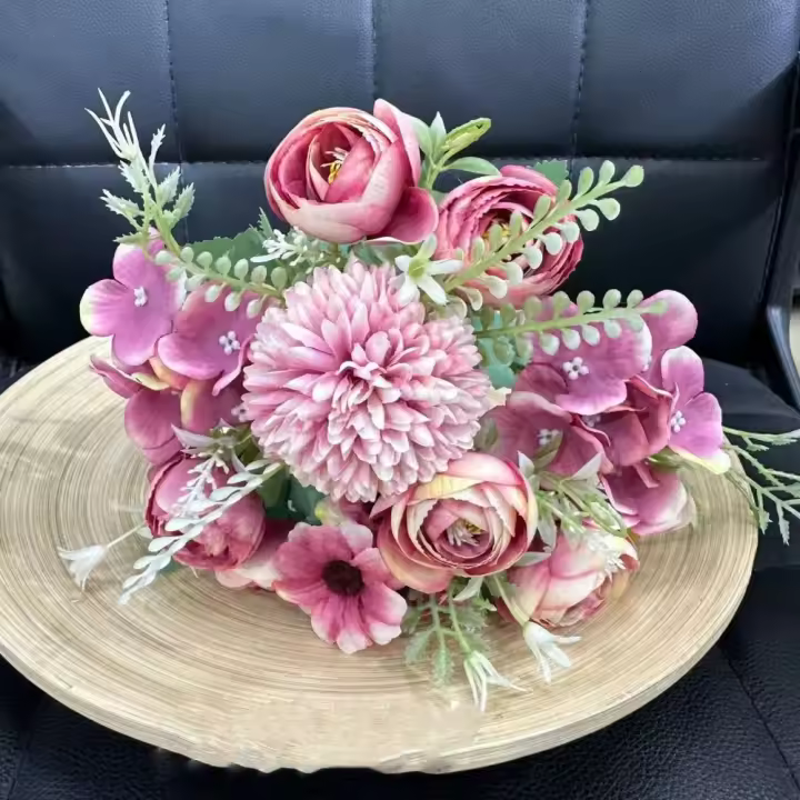 Rosa de imitación de 10 colores para decoración del hogar, suministros de fiesta, rosa de seda Vintage, Rosa pequeña, DIY - 1