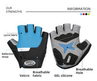 Guantes cortos antideslizantes para bicicleta, manoplas de Gel sin dedos con tira reflectante, deportes de verano, ciclismo - details 4