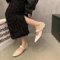 Zapatos de Ballet de Terciopelo Elegante con Cierre de Perlas Acampanadas Bajas para Mujeres - details 2