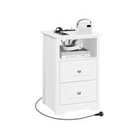Mesita de Noche con 3 Cajones Mesilla de Noche de Nórdico para Dormitorio Mesita Auxiliar Minimalista para Cama Blanco - details 9