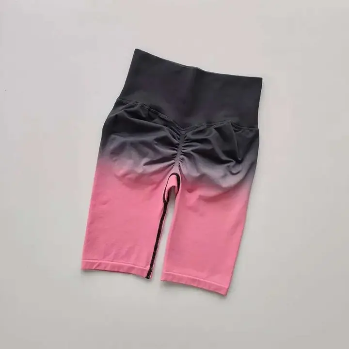Shorts de Yoga sin Costuras de Cintura Alta Levantamiento de Cadera de Melocotón - 1
