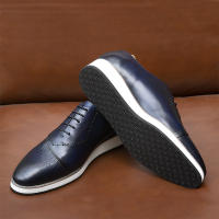 Zapatos Oxford de gran tamaño de cuero, zapatos de hombre hechos a mano a juego de colores de moda. - details 2